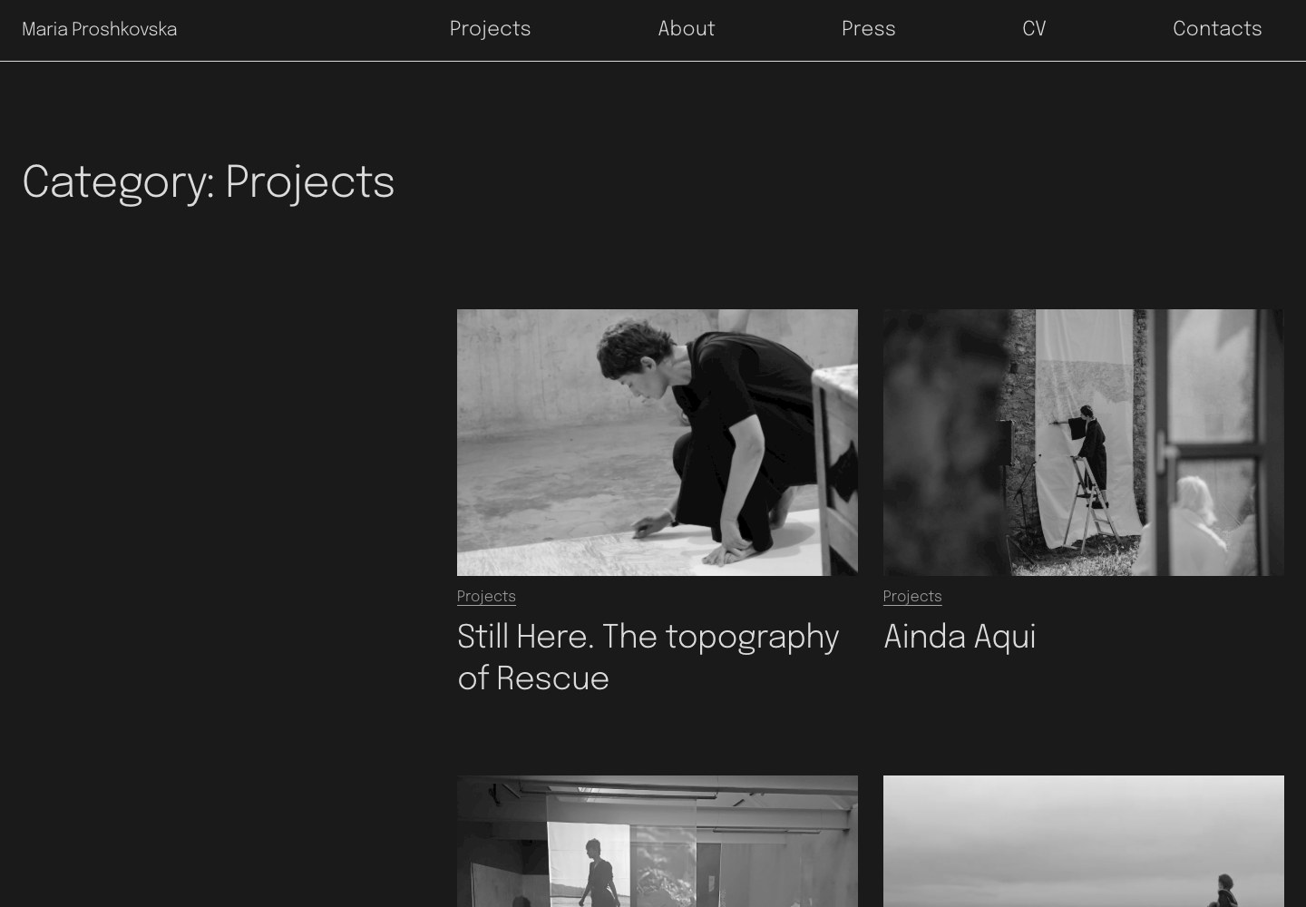 Website screenshot: Maria Proshkovska